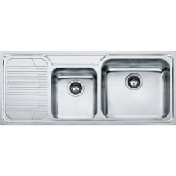 Franke Galassia 2 Bowl Inset Kitchen Sink With Left Hand Drainer GAX 621-116 - Stainless Steel - 101.0381.849