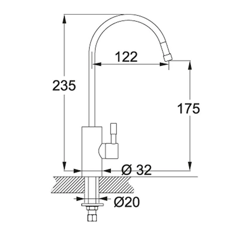 Franke Filterflow Mini Swivel Spout Kitchen Mixer Tap - Chrome - 120.0615.441 4 Franke Filterflow Mini Swivel Spout Kitchen Mixer Tap - Chrome - 120.0615.441 - Image 2