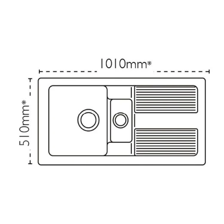 Carron Phoenix Shonelle 150 1.5 Bowl Ceramic Kitchen Sink - Reversible - 124.0477.793 4 Carron Phoenix Shonelle 150 1.5 Bowl Ceramic Kitchen Sink - Reversible - 124.0477.793 - Image 2