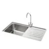 Carron Phoenix Atoll 90 1 Bowl Stainless Steel Kitchen Sink - Right Hand Drainer - 127.0576.502 -Kitchen Shop 127.0576.502