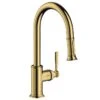 AXOR Montreux Single Lever Kitchen Mixer Tap 180 With Pull Out Spray - Polished Gold Optic - 16581990 -Kitchen Shop 16581990 1
