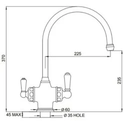 Perrin & Rowe 3-in-1 Hot Kitchen Tap - Pewter - 1937PF -Kitchen Shop 1937pf 3