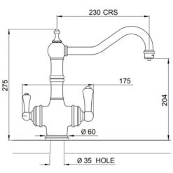 Perrin & Rowe 3-in-1 Hot Kitchen Tap - Pewter - 1970PF -Kitchen Shop 1970pf 3