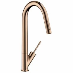 Axor Starck Single Lever Kitchen Mixer 270 With Pull-Out Spray - Polished Red Gold - 10821300