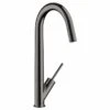 Axor Starck Single Lever Kitchen Mixer 300 With Swivel Spout - Polished Black Chrome - 10822330 -Kitchen Shop 1 0 10822330