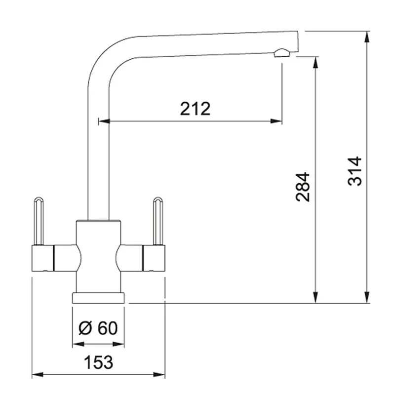 Franke Krios L-Spout Kitchen Mixer Tap - Brass - 115.0567.618 4 Franke Krios L-Spout Kitchen Mixer Tap - Brass - 115.0567.618 - Image 2
