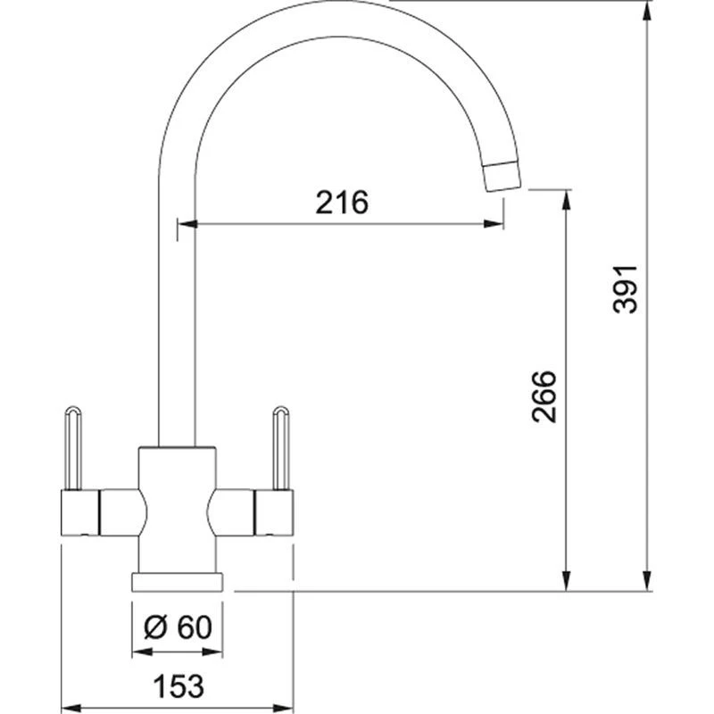 Franke Krios J-Spout Kitchen Mixer Tap - Matt Black - 115.0659.347 4 Franke Krios J-Spout Kitchen Mixer Tap - Matt Black - 115.0659.347 - Image 2