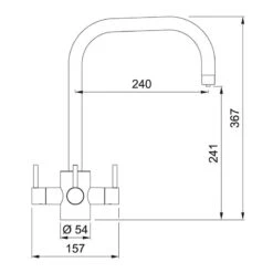 Franke FilterFlow Tasso Filtered Kitchen Tap - Matt Black - 120.0615.451 -Kitchen Shop 1 2 120.0615.451 dimensions