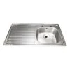 KWC DVS Single Bowl Left Hand Drainer Inset Sink With 2 Tapholes B20085L - 207.0000.019 -Kitchen Shop 2070000019
