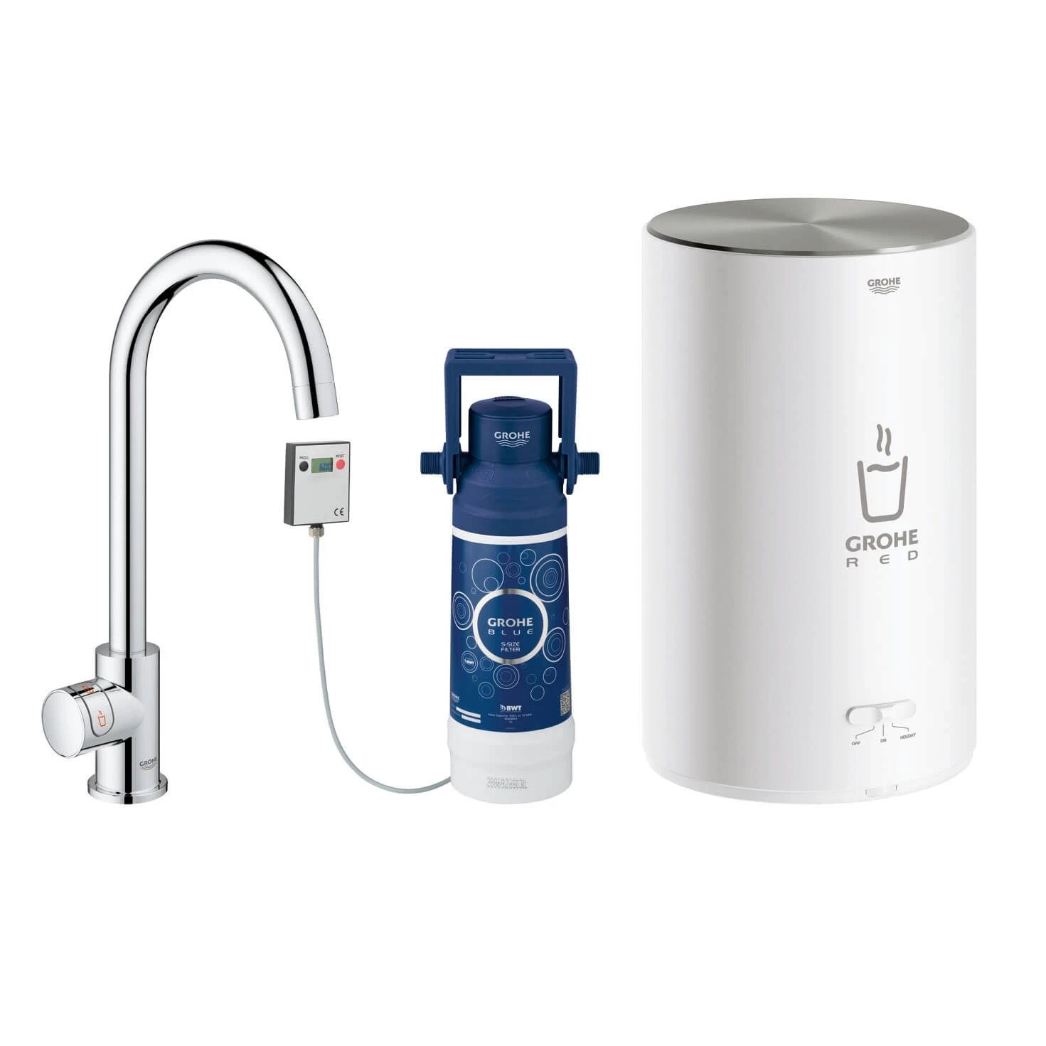 Grohe Red II Mono C Spout Tap & M Size Boiler Chrome 30060001 3 Grohe Red II Mono C Spout Tap & M Size Boiler Chrome 30060001