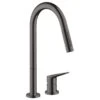 AXOR Citterio M Single Lever Kitchen Mixer Tap 220 With Pull Out Spray 2TH - Brushed Black Chrome - 34822340 -Kitchen Shop 34822340 1