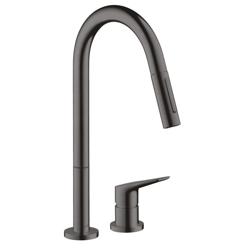 AXOR Citterio M Single Lever Kitchen Mixer Tap 220 With Pull Out Spray 2TH - Brushed Black Chrome - 34822340 3 AXOR Citterio M Single Lever Kitchen Mixer Tap 220 With Pull Out Spray 2TH - Brushed Black Chrome - 34822340