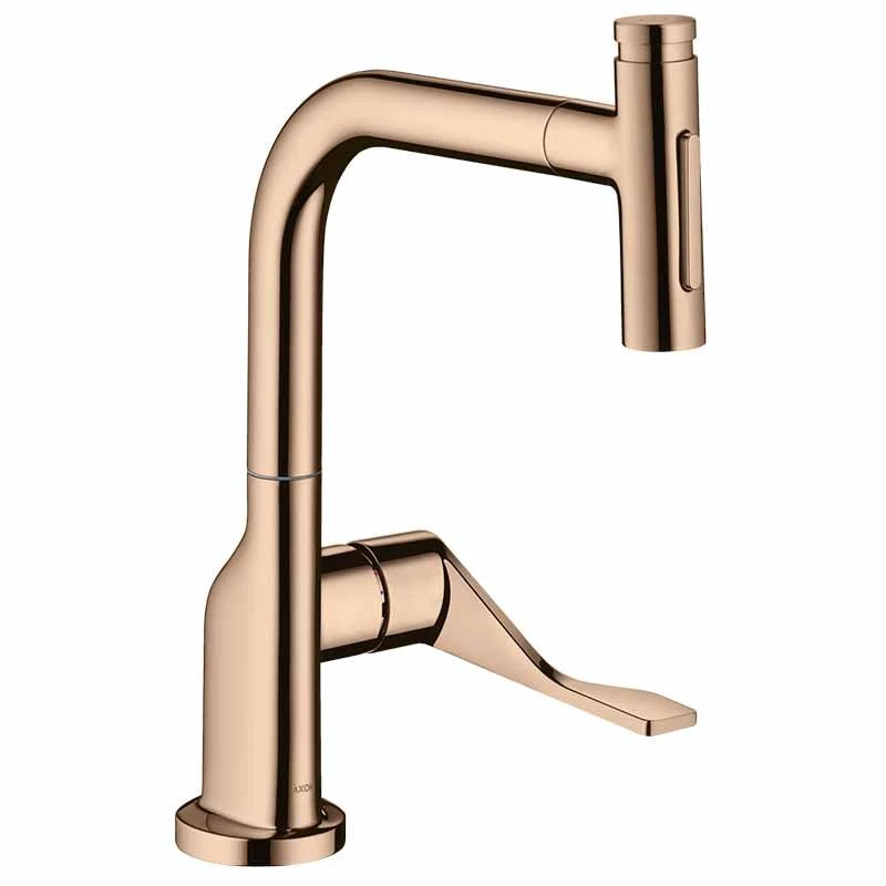 Axor Citterio Single Lever Kitchen Mixer Select 230 2 Jet With Pull-Out Spray - Polished Red Gold - 39862300 3 Axor Citterio Single Lever Kitchen Mixer Select 230 2 Jet With Pull-Out Spray - Polished Red Gold - 39862300