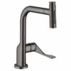 Axor Citterio Single Lever Kitchen Mixer Select 230 2 Jet With Pull-Out Spray - Brushed Black Chrome - 39862340 -Kitchen Shop 3 9 39862340