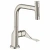 Axor Citterio Single Lever Kitchen Mixer Select 230 2 Jet With Pull-Out Spray - Stainless Steel - 39862800 -Kitchen Shop 3 9 39862800