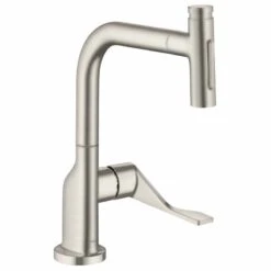 Axor Citterio Single Lever Kitchen Mixer Select 230 2 Jet With Pull-Out Spray - Stainless Steel - 39862800