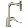 Axor Citterio Single Lever Kitchen Mixer Select 230 2 Jet With Pull-Out Spray - Brushed Nickel - 39862820 -Kitchen Shop 3 9 39862820