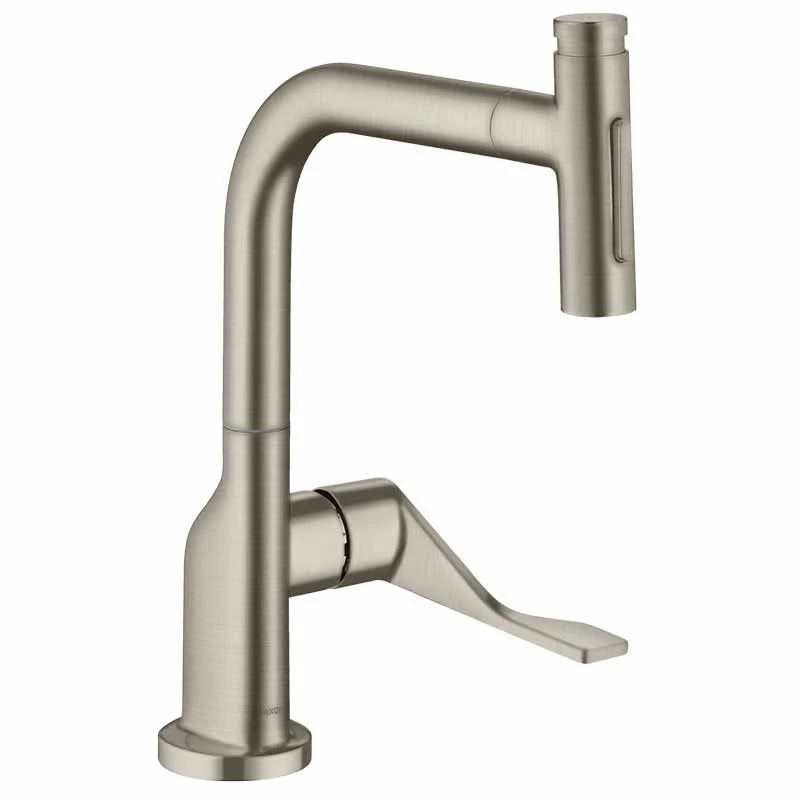 Axor Citterio Single Lever Kitchen Mixer Select 230 2 Jet With Pull-Out Spray - Brushed Nickel - 39862820 3 Axor Citterio Single Lever Kitchen Mixer Select 230 2 Jet With Pull-Out Spray - Brushed Nickel - 39862820