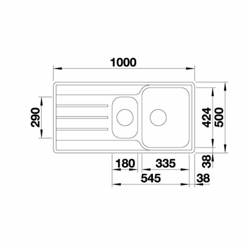 Blanco LEMIS 6 S-IF Reversible Stainless Steel 1.5 Bowl Inset Kitchen Sink - Brushed Finish - 454729 4 Blanco LEMIS 6 S-IF Reversible Stainless Steel 1.5 Bowl Inset Kitchen Sink - Brushed Finish - 454729 - Image 2