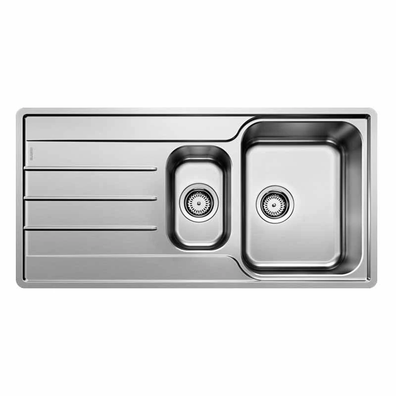 Blanco LEMIS 6 S-IF Reversible Stainless Steel 1.5 Bowl Inset Kitchen Sink - Brushed Finish - 454729 3 Blanco LEMIS 6 S-IF Reversible Stainless Steel 1.5 Bowl Inset Kitchen Sink - Brushed Finish - 454729