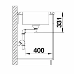 Blanco LEMIS 45 S Reversible Stainless Steel 1 Bowl Inset Kitchen Sink - Brushed Finish - 454795 -Kitchen Shop 4 5 454795 dimensions1