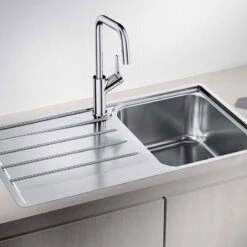 Blanco LEMIS 45 S Reversible Stainless Steel 1 Bowl Inset Kitchen Sink - Brushed Finish - 454795 -Kitchen Shop 4 5 454795 lifestyle1
