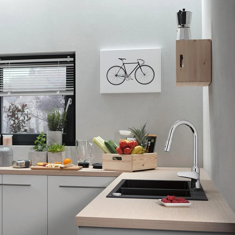 Hansgrohe S510-F770 Built-in Kitchen Sink 370/370 - Graphite Black - 43316170 5 Hansgrohe S510-F770 Built-in Kitchen Sink 370/370 - Graphite Black - 43316170 - Image 3