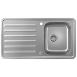 Hansgrohe S4113-F340 Built-in Kitchen Sink 340/400 With Drainboard - Stainless Steel - 43337800
