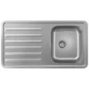 Hansgrohe S4111-F340 Built-in Kitchen Sink 340/400 With Drainboard - Stainless Steel - 43340800 -Kitchen Shop 4 4 3 43340800