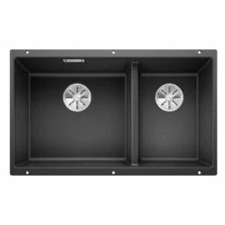 Blanco SUBLINE 430/270-U LH Silgranit 1.5 Bowl Undermount Kitchen Sink With Manual InFino Waste - Anthracite - 523151