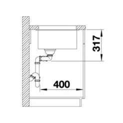 Blanco SUBLINE 430/270-U LH Silgranit 1.5 Bowl Undermount Kitchen Sink With Manual InFino Waste - Anthracite - 523151 -Kitchen Shop 5 2 523151 dimensions1