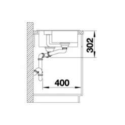 Blanco COLLECTIS 6 S RH Silgranit 1.5 Bowl Inset Kitchen Sink With Drain Remote Control - Alumetallic - 523346 -Kitchen Shop 5 2 523346 dimensions1