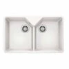 Blanco VILLAE Farmhouse Ceramic 2 Bowl Kitchen Sink - Crystal White - 525164 -Kitchen Shop 5 2 525164