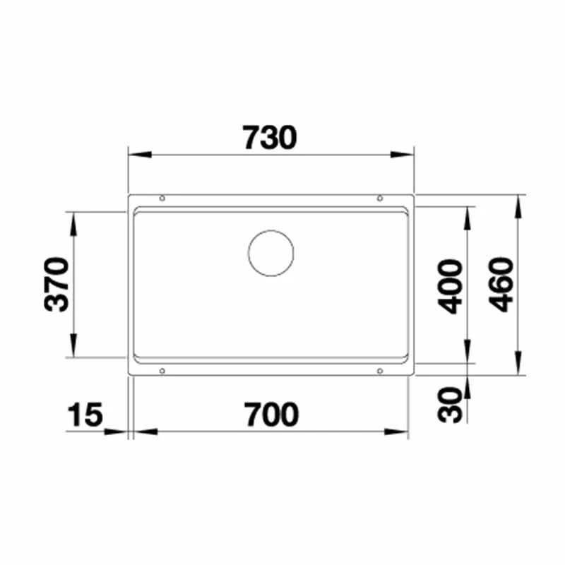 Blanco ETAGON 700-U Silgranit 1 Bowl Undermount Kitchen Sink With Manual InFino Waste - White - 525171 4 Blanco ETAGON 700-U Silgranit 1 Bowl Undermount Kitchen Sink With Manual InFino Waste - White - 525171 - Image 2