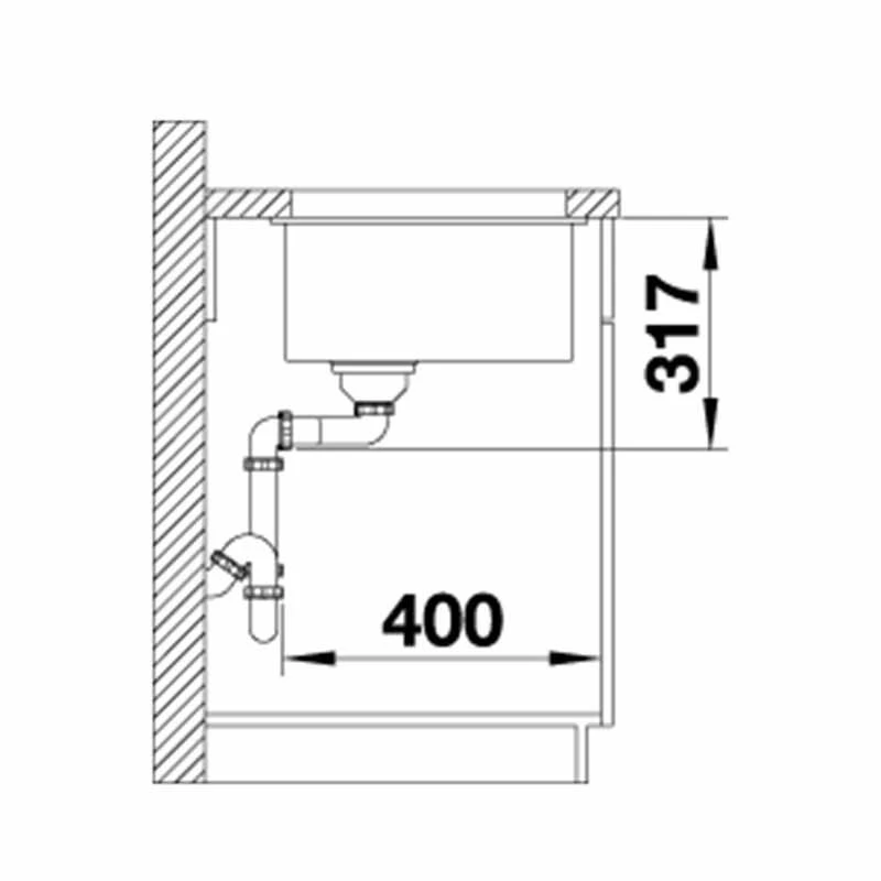 Blanco ETAGON 700-U Silgranit 1 Bowl Undermount Kitchen Sink With Manual InFino Waste - White - 525171 5 Blanco ETAGON 700-U Silgranit 1 Bowl Undermount Kitchen Sink With Manual InFino Waste - White - 525171 - Image 3