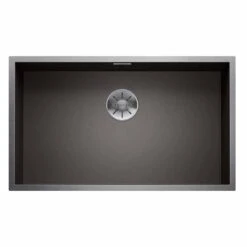 Blanco ZEROX 700-U Stainless Steel 1 Bowl Undermount Kitchen Sink With Manual InFino Waste - DarkSteel - 526244