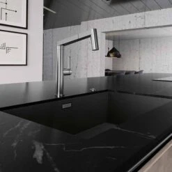 Blanco ZEROX 700-U Stainless Steel 1 Bowl Undermount Kitchen Sink With Manual InFino Waste - DarkSteel - 526244 -Kitchen Shop 5 2 526244 lifestyle1