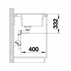 Blanco ETAGON 6 Black Edition Silgranit 1 Bowl Inset Kitchen Sink With Drain Remote Control - Black - 526339 -Kitchen Shop 5 2 526339 dimensions1
