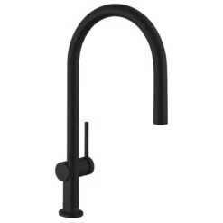 Hansgrohe Talis M54 Single Lever Kitchen Mixer 210, Pull-Out Spout, 1jet - Matt Black - 72802670
