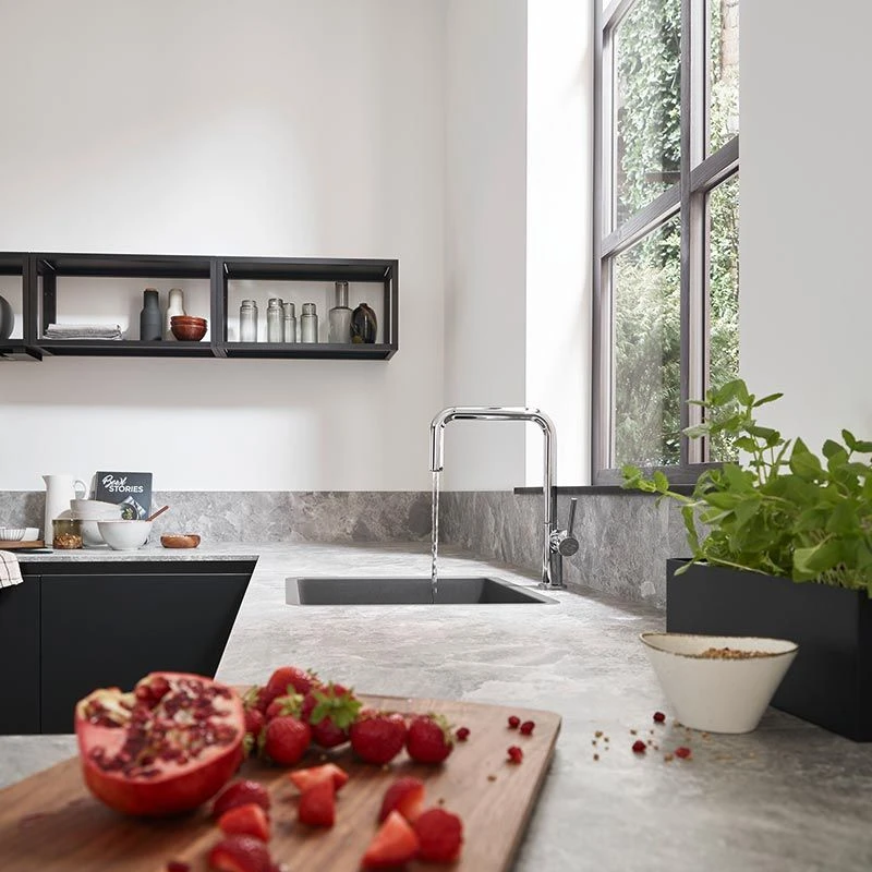 Hansgrohe Talis M54 Single Lever Kitchen Mixer U 220, 1jet - Chrome - 72806000 5 Hansgrohe Talis M54 Single Lever Kitchen Mixer U 220, 1jet - Chrome - 72806000 - Image 3