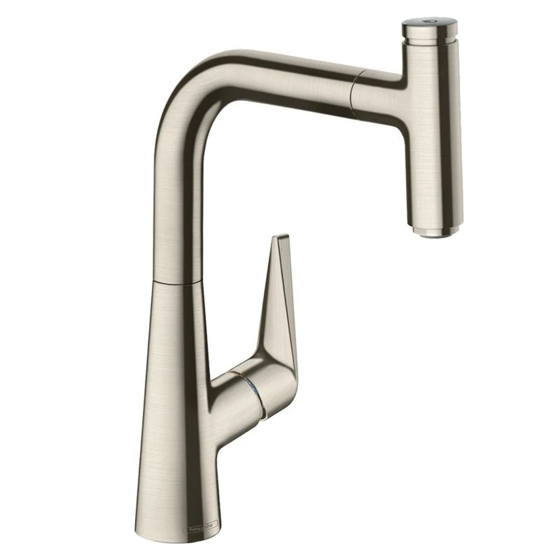 Hansgrohe Talis Select M51 Single Lever Kitchen Mixer 220, Pull-Out Spout, 1jet - Stainless Steel - 72822800 3 Hansgrohe Talis Select M51 Single Lever Kitchen Mixer 220, Pull-Out Spout, 1jet - Stainless Steel - 72822800