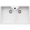 Abode Provincial 2 Bowl Ceramic Kitchen Sink - White - AW1021 2 Abode Provincial 2 Bowl Ceramic Kitchen Sink - White - AW1021 -Kitchen Shop a w aw1021