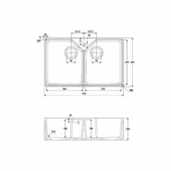 Abode Provincial 2 Bowl Ceramic Kitchen Sink - White - AW1021 -Kitchen Shop a w aw1021 3