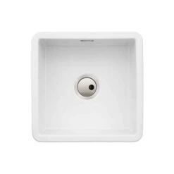 Abode Sandon Single Bowl Ceramic Kitchen Sink - White - AW1030