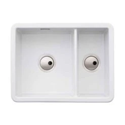 Abode Sandon 1.5 Bowl Ceramic Kitchen Sink - White - AW1033