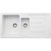 Abode Acton 1.5 Bowl Ceramic Kitchen Sink - White - AW1041 -Kitchen Shop a w aw1041