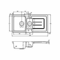 Abode Acton 1.5 Bowl Ceramic Kitchen Sink - White - AW1041 7 Abode Acton 1.5 Bowl Ceramic Kitchen Sink - White - AW1041 -Kitchen Shop a w aw1041 2
