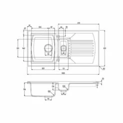 Abode Milford 1.5 Bowl Ceramic Kitchen Sink - White - AW1043 -Kitchen Shop a w aw1043 2