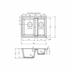 Abode Matrix 1.5 Bowl Granite Kitchen Sink - Black - AW3128 -Kitchen Shop a w aw3128 2