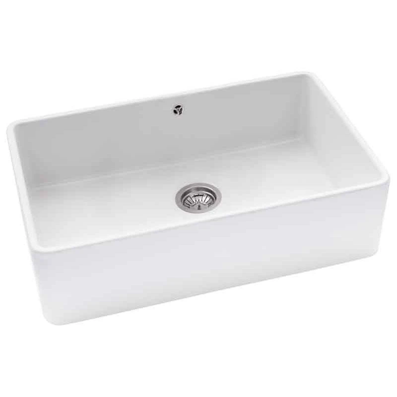 Abode Provincial Single Bowl Ceramic Kitchen Sink - White - AW1020 5 Abode Provincial Single Bowl Ceramic Kitchen Sink - White - AW1020 - Image 3